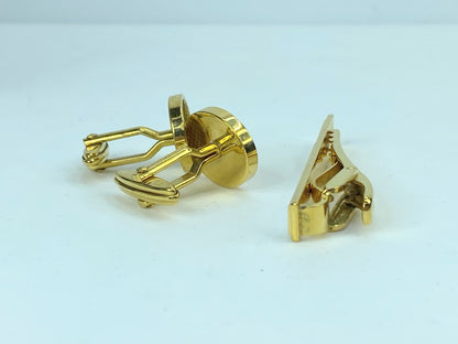 Dunhill D Logo Tie Clasp Cufflinks Set Vintage Gold GS461