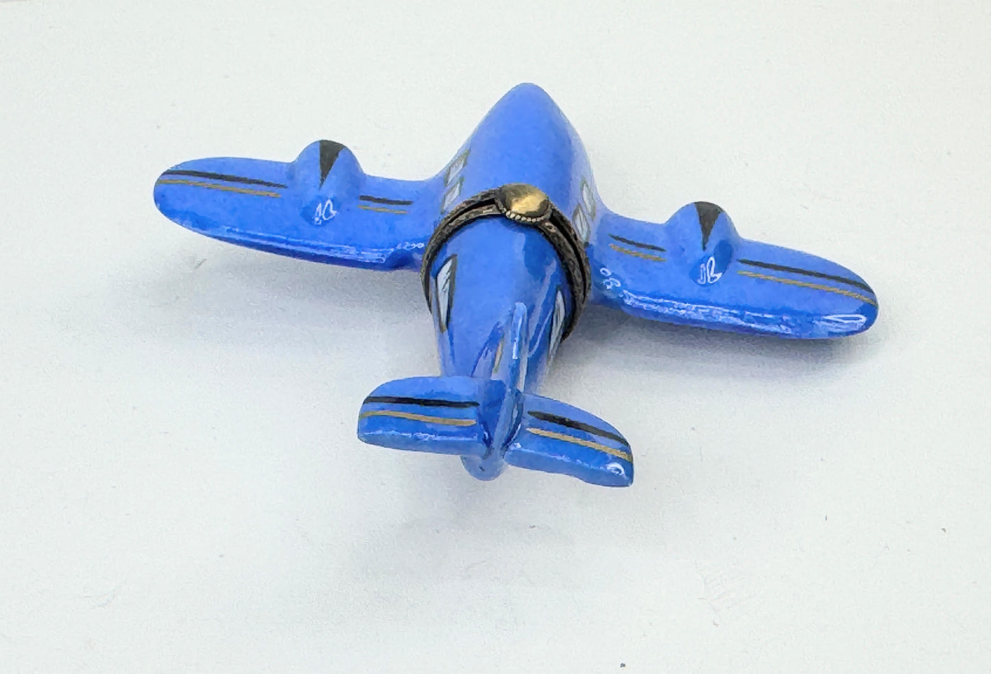 Vintage WWII Style Bomber plane Limoges Box 3 5/8" A491