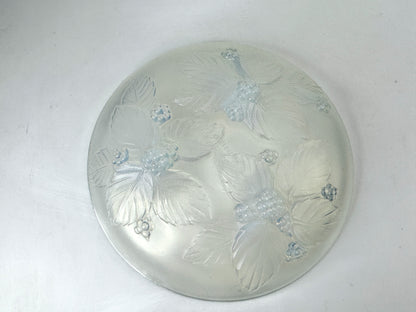 Vintage Sabino France Opalescent Glass Blackberry embossed Underplate Dish A1057