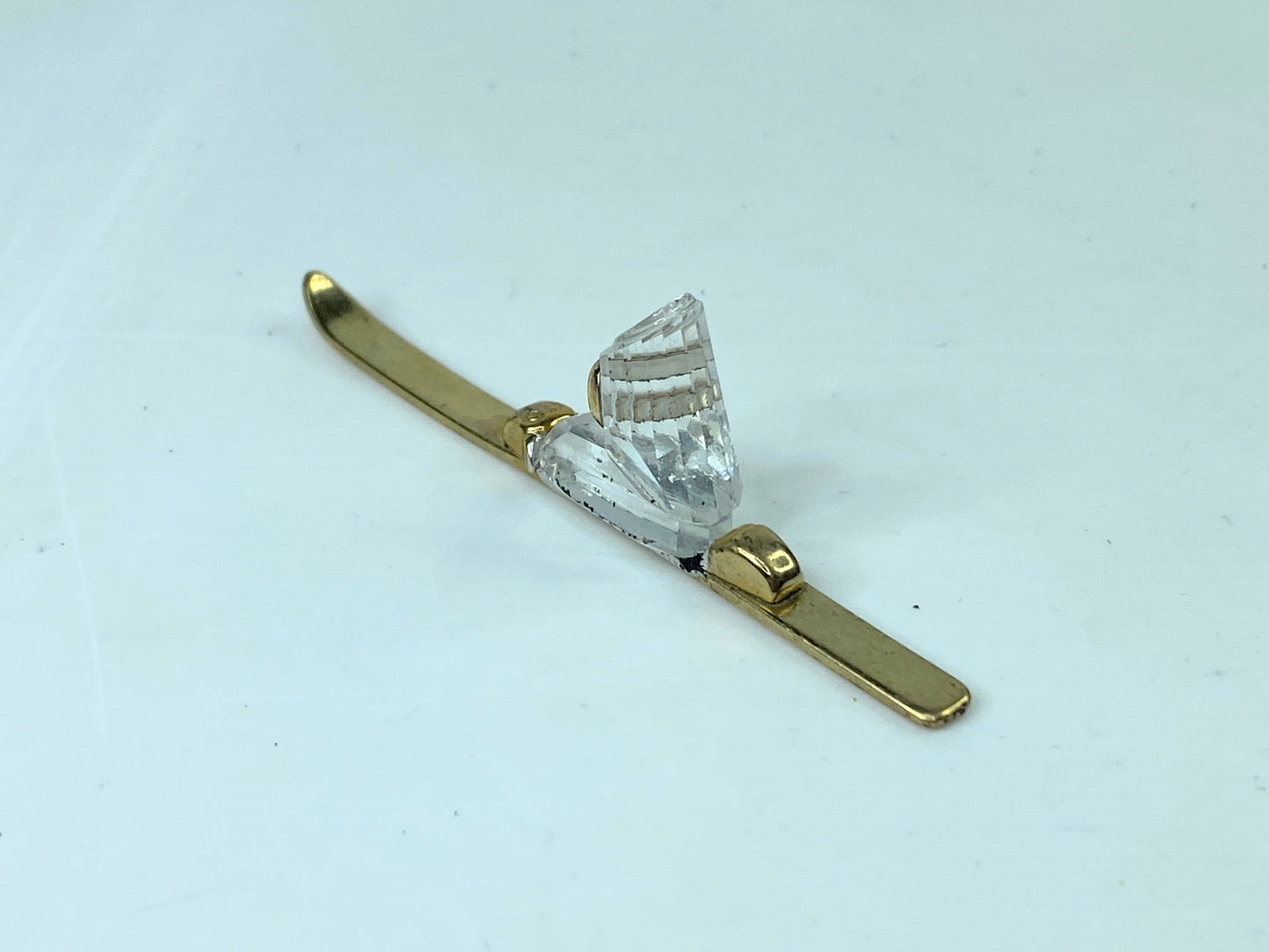 Swarovski Figurine Crystal Memories Ski Gold 174209 S244