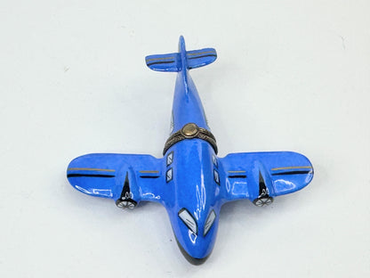 Vintage WWII Style Bomber plane Limoges Box 3 5/8" A491