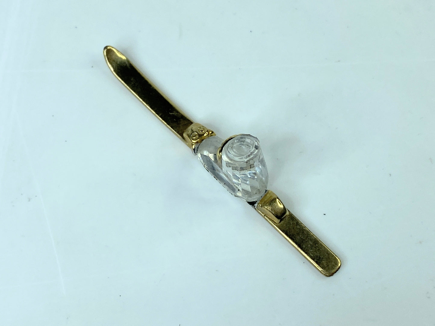 Swarovski Figurine Crystal Memories Ski Gold 174209 S244