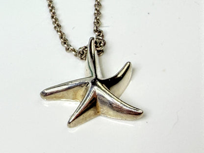 Vintage Tiffany & Co Elsa Peretti Starfish Sterling Silver Necklace JR1656