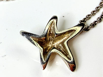 Vintage Tiffany & Co Elsa Peretti Starfish Sterling Silver Necklace JR1656