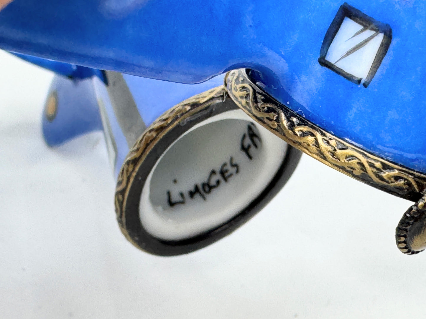 Vintage WWII Style Bomber plane Limoges Box 3 5/8" A491