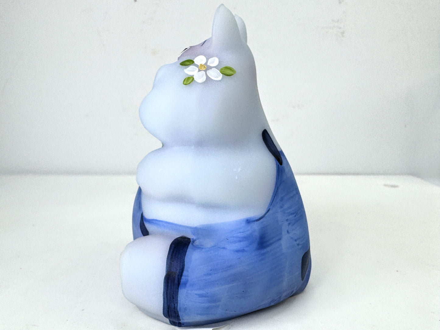 Fenton 100 Years Blue Burmese Hippo Hand Painted QVC 2005 signed M Young A1059