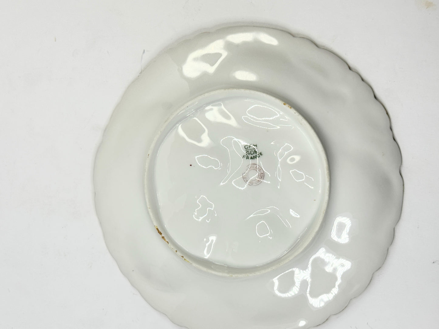 Charles Field Haviland Limoges Oyster Plate Antique Pink and Blue Floral A492