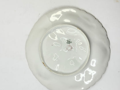 Charles Field Haviland Limoges Oyster Plate Antique Pink and Blue Floral A492