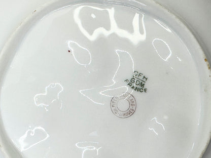 Charles Field Haviland Limoges Oyster Plate Antique Pink and Blue Floral A492