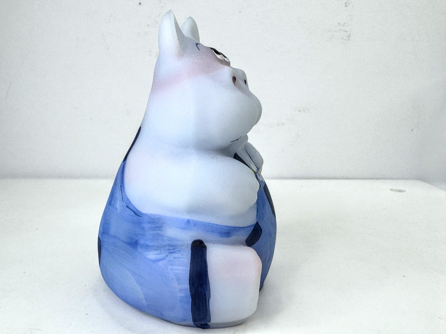 Fenton 100 Years Blue Burmese Hippo Hand Painted QVC 2005 signed M Young A1059