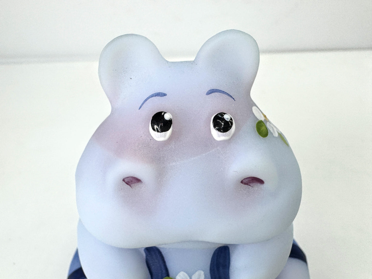 Fenton 100 Years Blue Burmese Hippo Hand Painted QVC 2005 signed M Young A1059