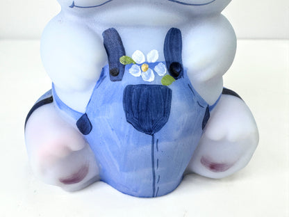 Fenton 100 Years Blue Burmese Hippo Hand Painted QVC 2005 signed M Young A1059