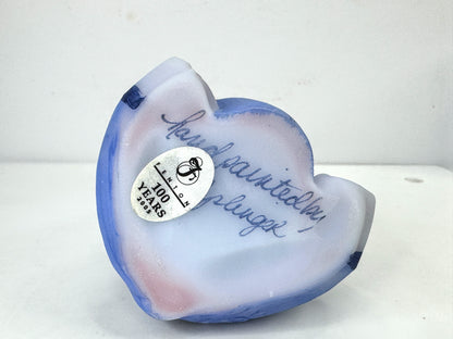 Fenton 100 Years Blue Burmese Hippo Hand Painted QVC 2005 signed M Young A1059