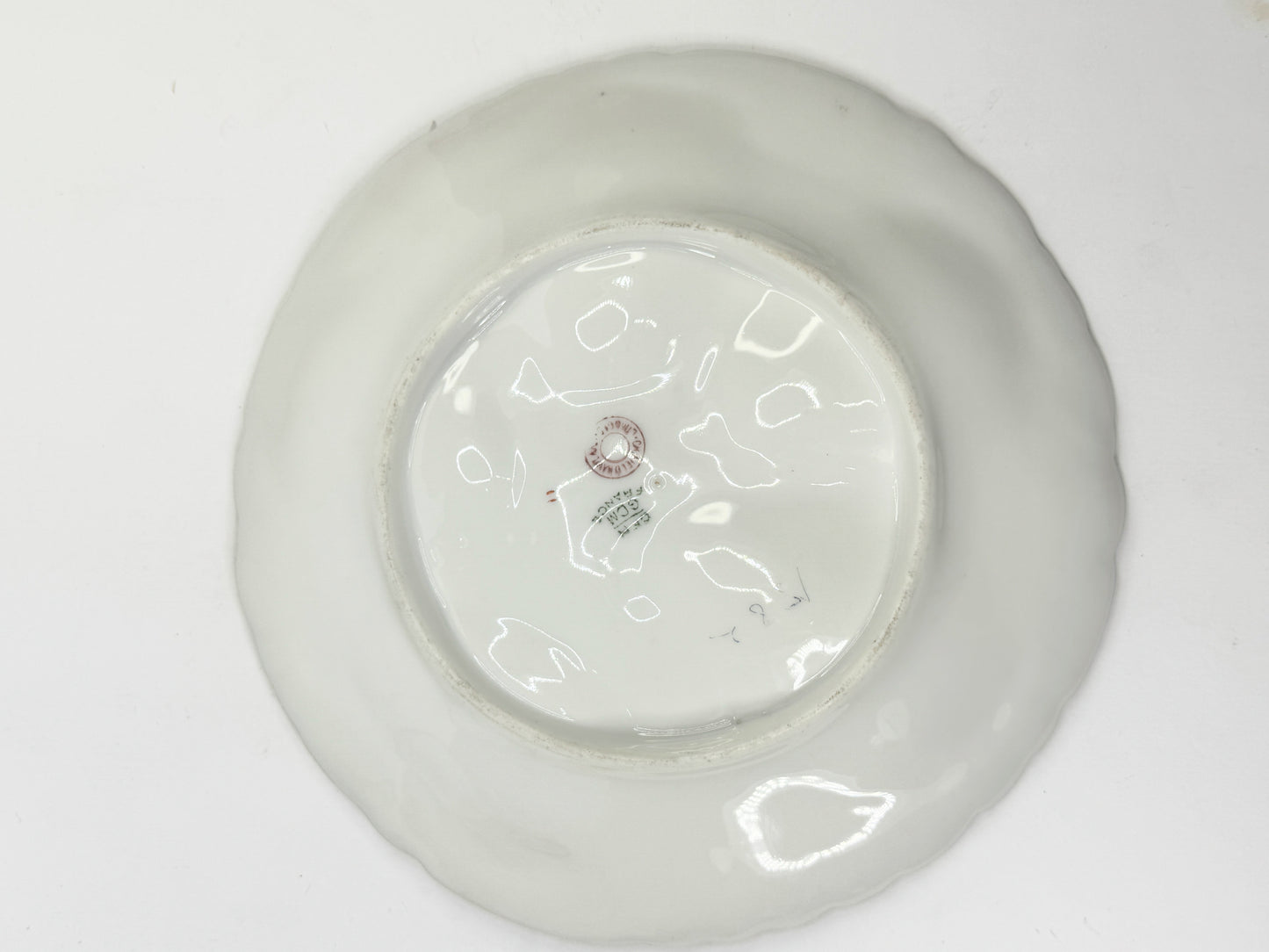 Charles Field Haviland Limoges Oyster Plate Antique Pink & violet Floral A493