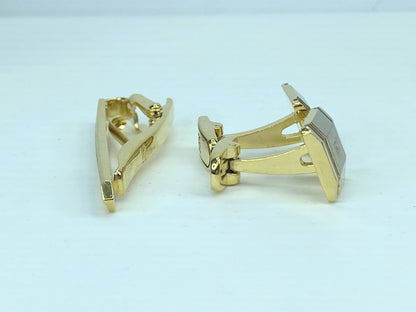 Givenchy Cufflink Tie Clip Set – Black enamel Silver tone with Gold Gilt GS526