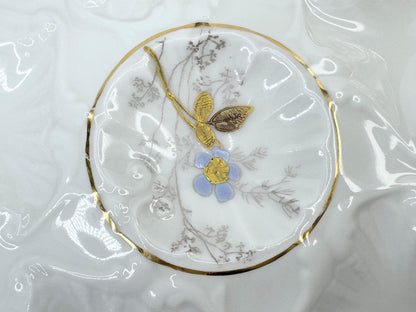 Antique Limoges Oyster Plate with Gold Paste c.1890-1920 8.5" A495