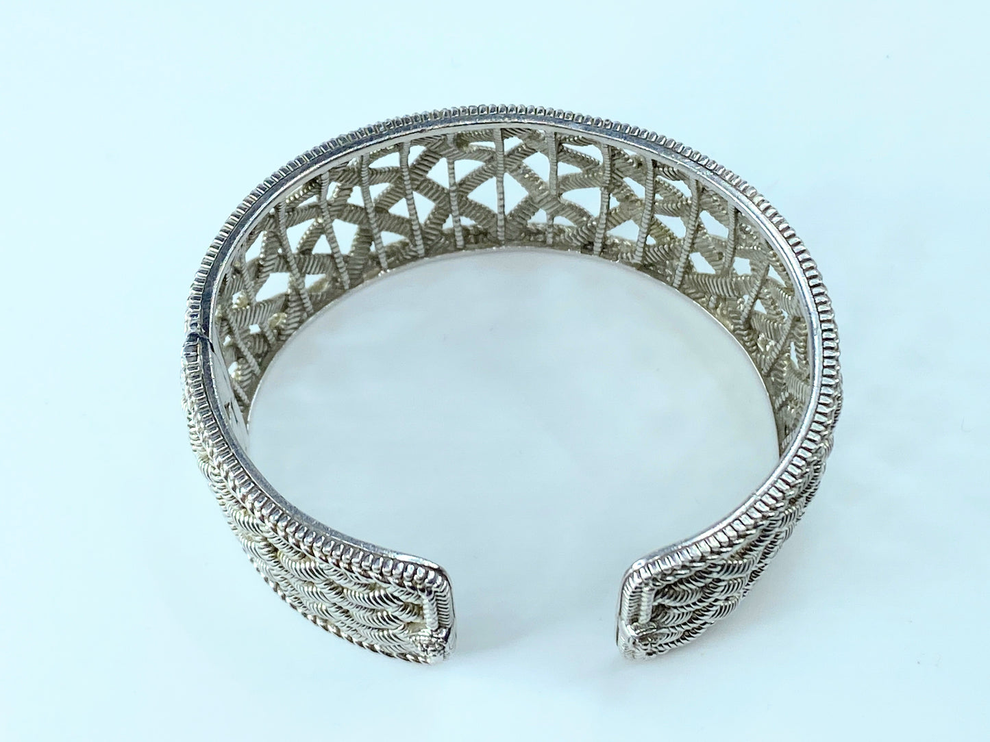 Judith Ripka 30.0mm Wide Sterling Silver Cuff Bangle Bracelet