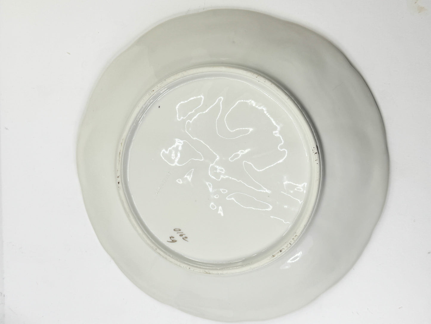 Antique Trompe L’oeil, "Napkin" Six Well Oyster Plate 9.25" Mint A496