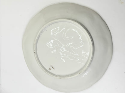 Antique Trompe L’oeil, "Napkin" Six Well Oyster Plate 9.25" Mint A496