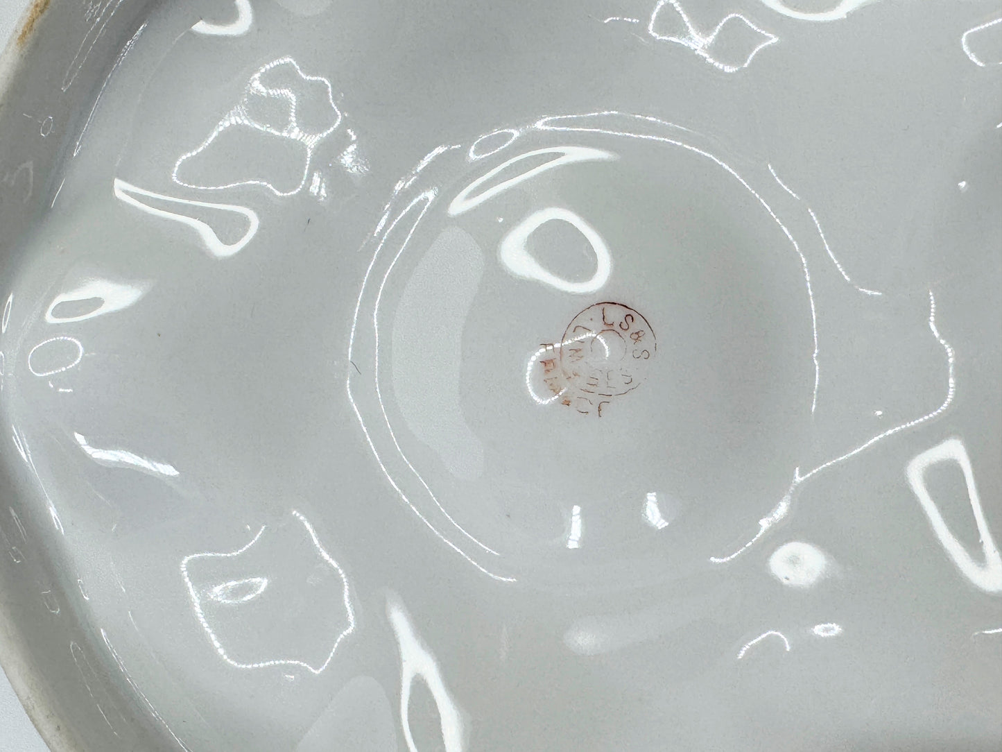 Lewis Strauss Son Mark, Antique Floral Limoges Oyster Plate with Gold Paste A497