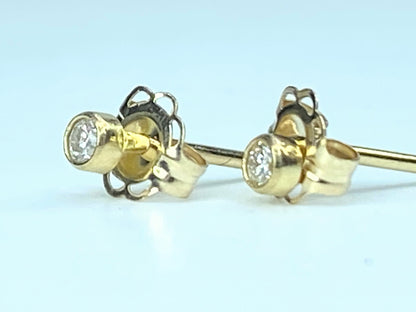 14K yellow gold  Diamond Micro-Bezel Stud Earrings JR98953