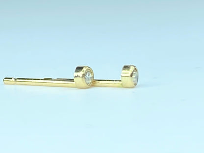 14K yellow gold  Diamond Micro-Bezel Stud Earrings JR98953