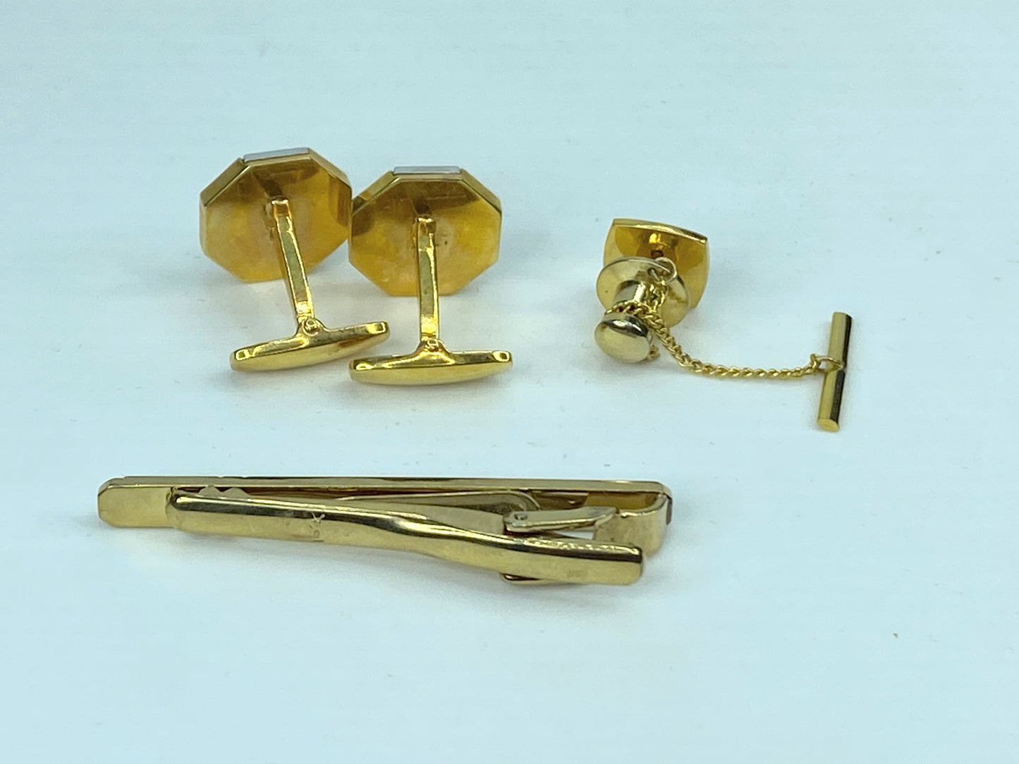 YSL Yves Saint Laurent Tie Pin, Tie Clip and Cufflinks Set GS551