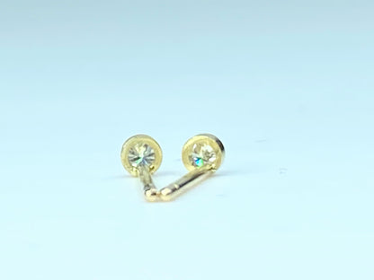 14K yellow gold  Diamond Micro-Bezel Stud Earrings JR98953