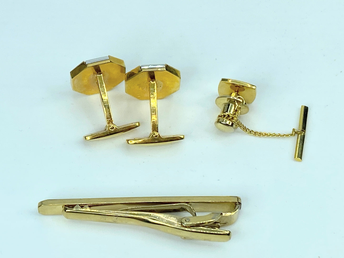 YSL Yves Saint Laurent Tie Pin, Tie Clip and Cufflinks Set GS551