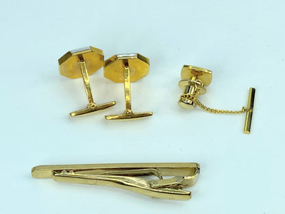 YSL Yves Saint Laurent Tie Pin, Tie Clip and Cufflinks Set GS551
