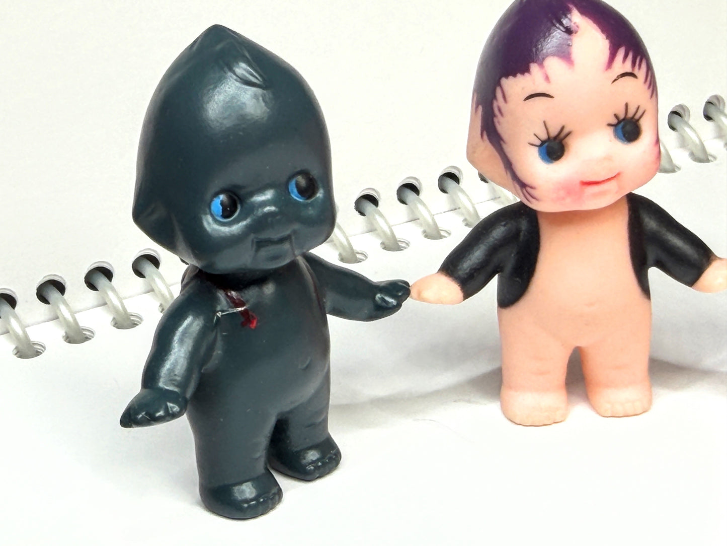 Vintage Black Celluloid Plastic Kewpie Doll 2" Figurine set of three A1028