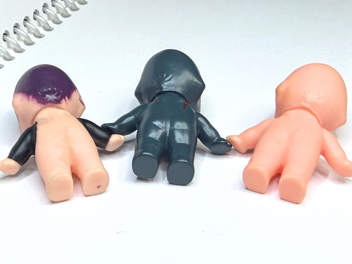 Vintage Black Celluloid Plastic Kewpie Doll 2" Figurine set of three A1028