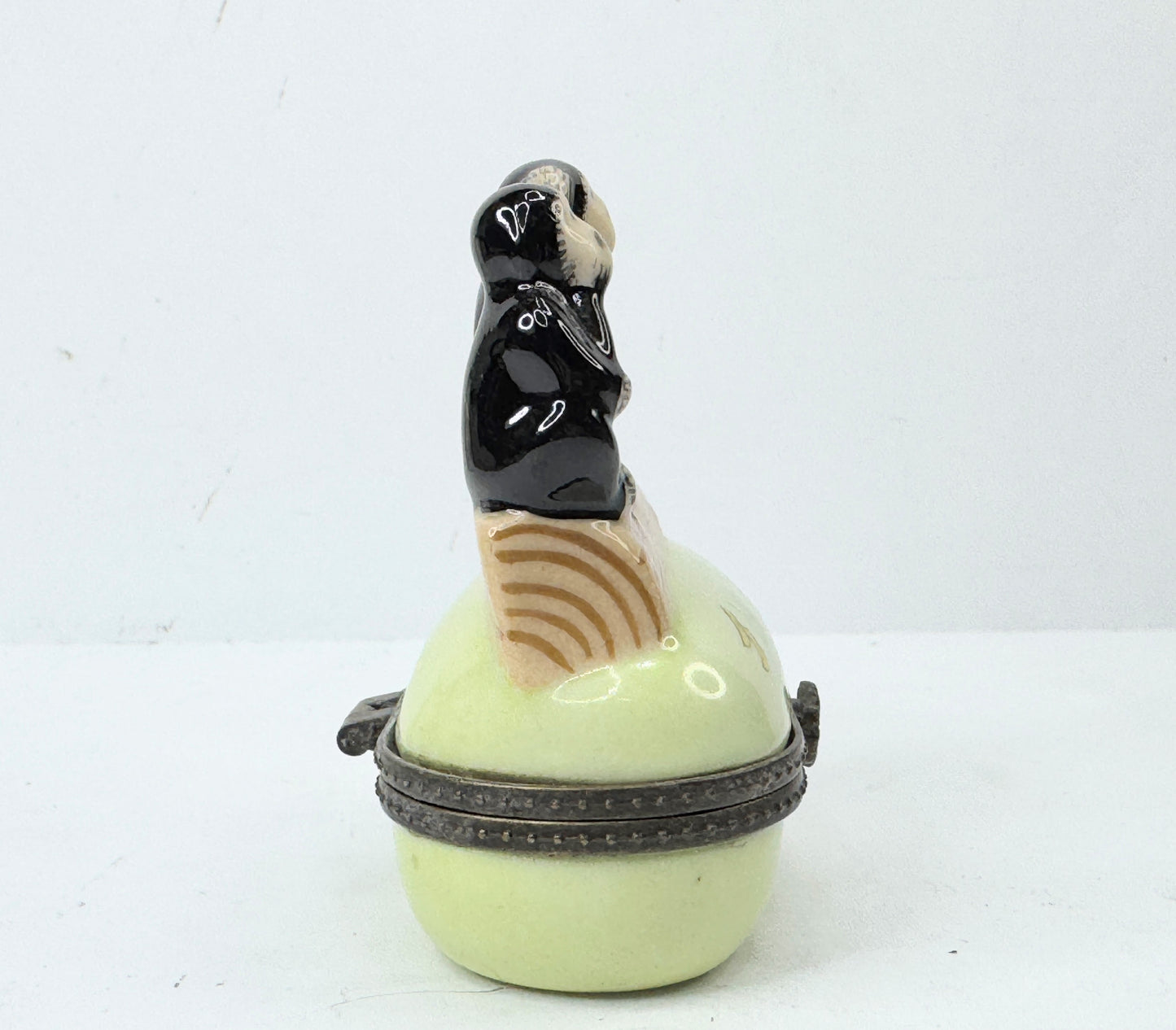 Hear No See No Speak No Evil Monkey Hinged Trinket Box Ceramic A501