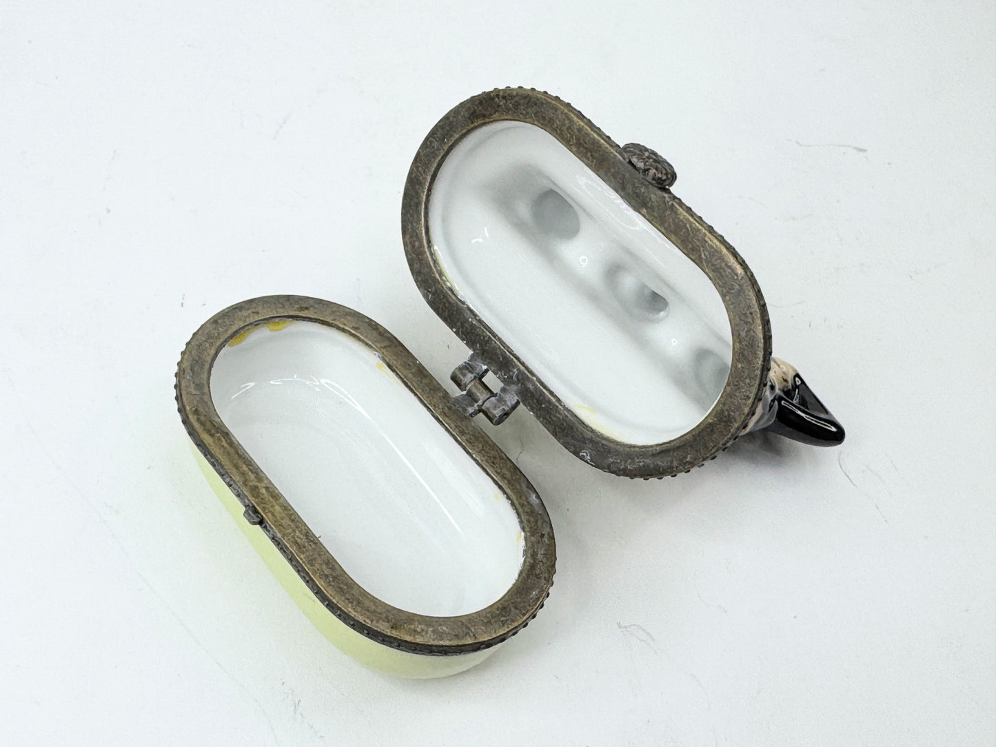 Hear No See No Speak No Evil Monkey Hinged Trinket Box Ceramic A501