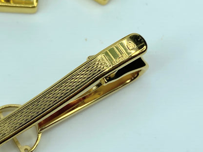 Alfred Dunhill Gold & Silver Cufflinks and Tie Clip Set authentic GS535