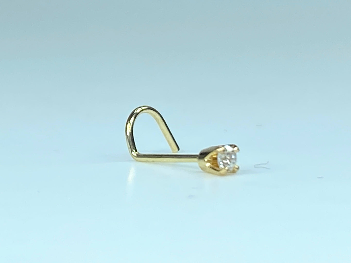 2mm G/VS2 Round brilliant Diamond 14K Gold Nose Screw 22 Gauge JR9858