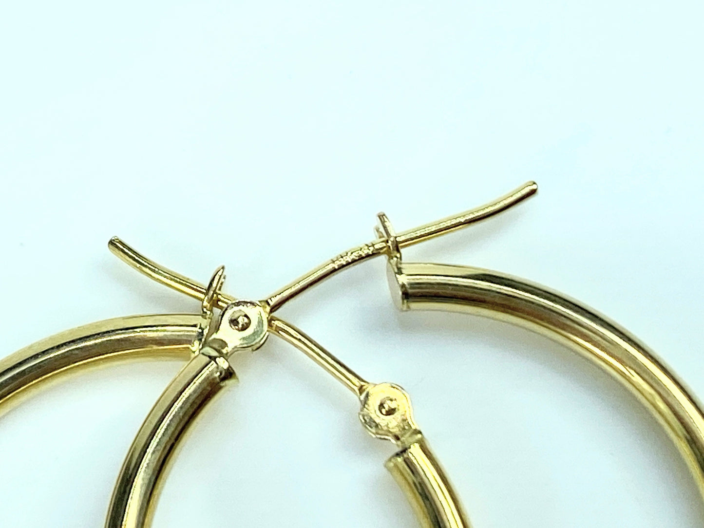 14K 2.0mm Yellow Gold Hoop Tubular Earrings 25.4mm JR9859