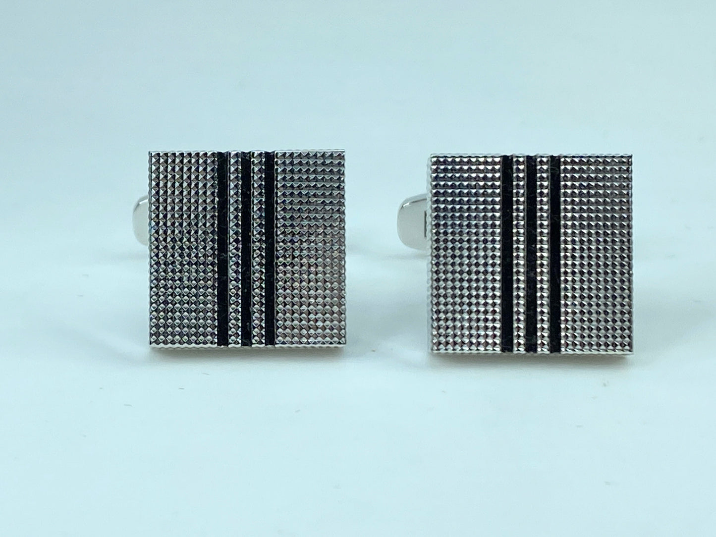 Yves Saint Laurent Square cufflinks design YSL silver tone GS540