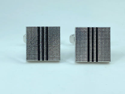 Yves Saint Laurent Square cufflinks design YSL silver tone GS540