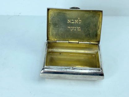 A Sterling Silver scroll Monogram Snuff Box circa 1950