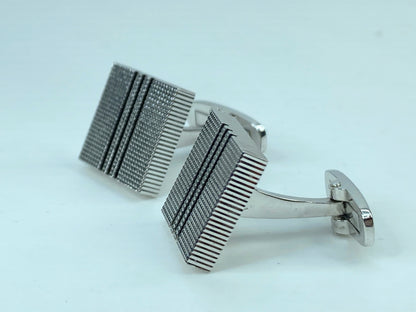 Yves Saint Laurent Square cufflinks design YSL silver tone GS540
