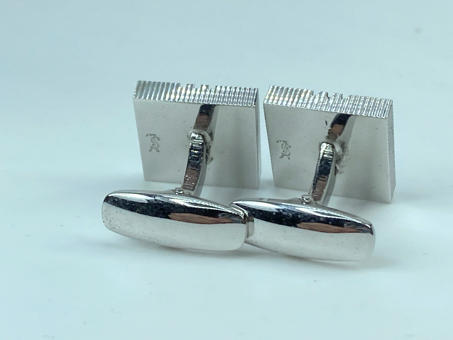 Yves Saint Laurent Square cufflinks design YSL silver tone GS540