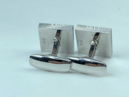 Yves Saint Laurent Square cufflinks design YSL silver tone GS540