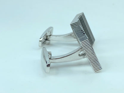 Yves Saint Laurent Square cufflinks design YSL silver tone GS540