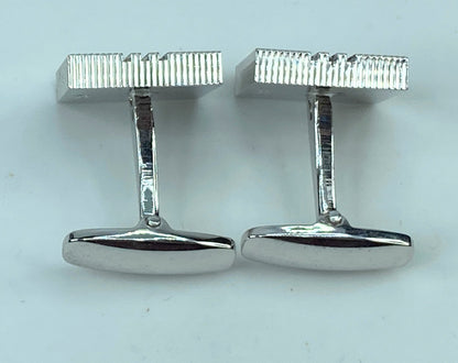 Yves Saint Laurent Square cufflinks design YSL silver tone GS540