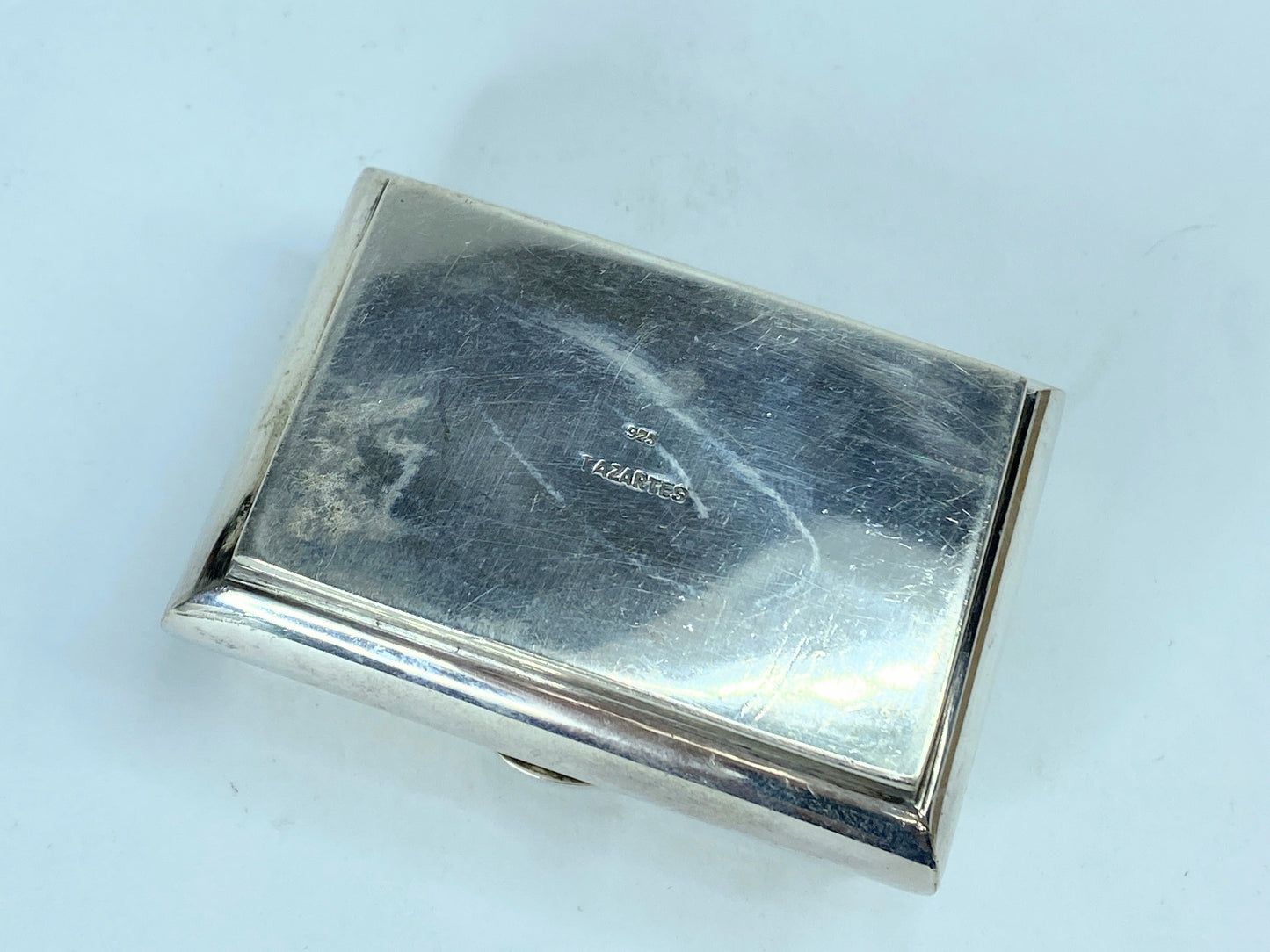 A Sterling Silver scroll Monogram Snuff Box circa 1950