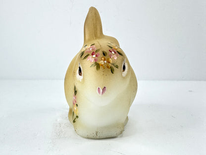 Fenton Hand-Painted Burmese Satin Glass Bunny Figurine A1131