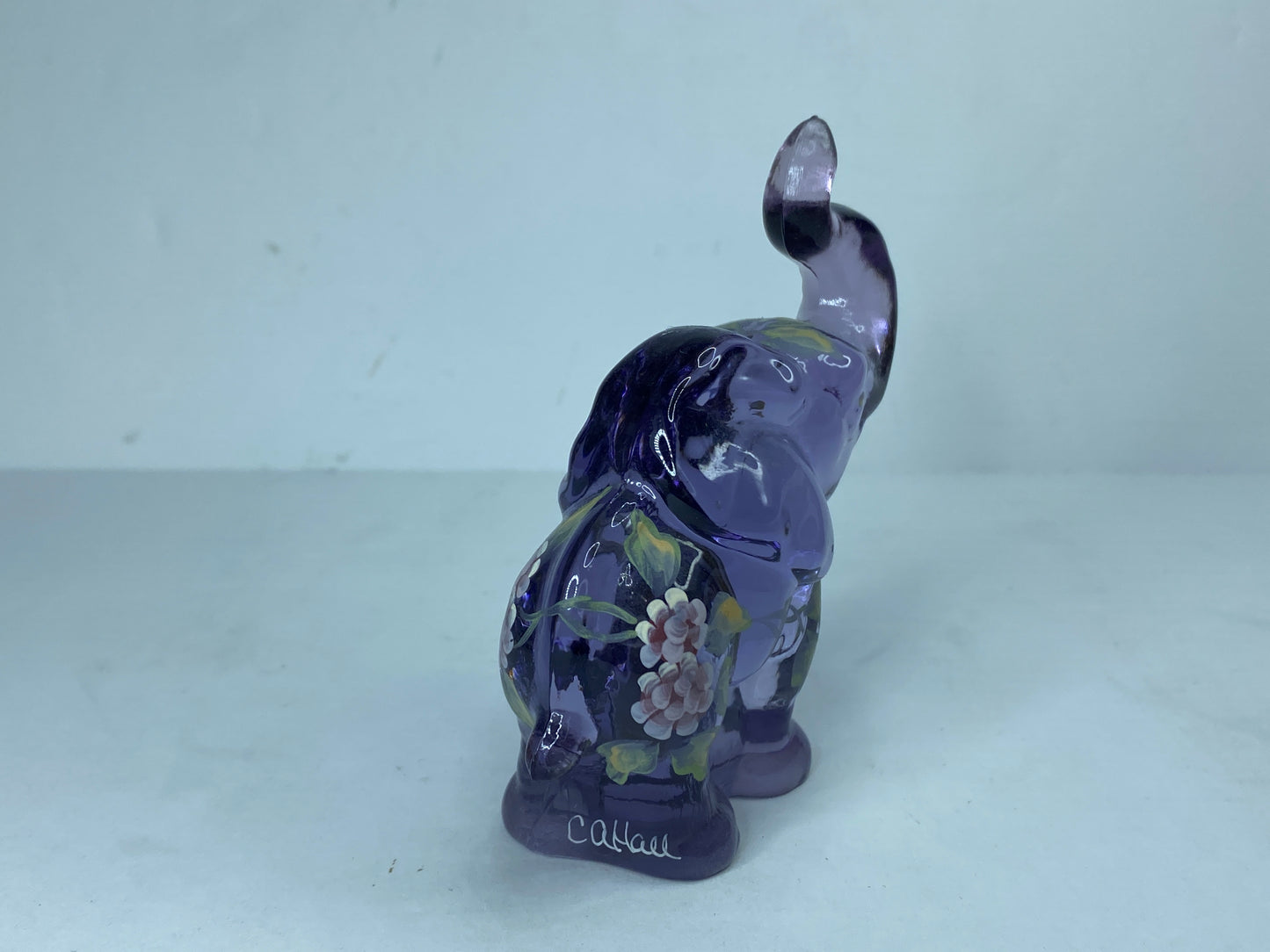 Fenton Lenox Purple Amethyst Elephant" uv reactive