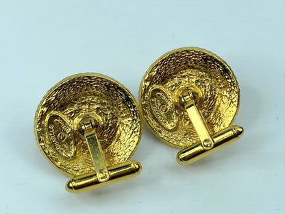 Chanel Pearl Cufflinks Gold Round Men's Fashion Clothing Accessories GS544