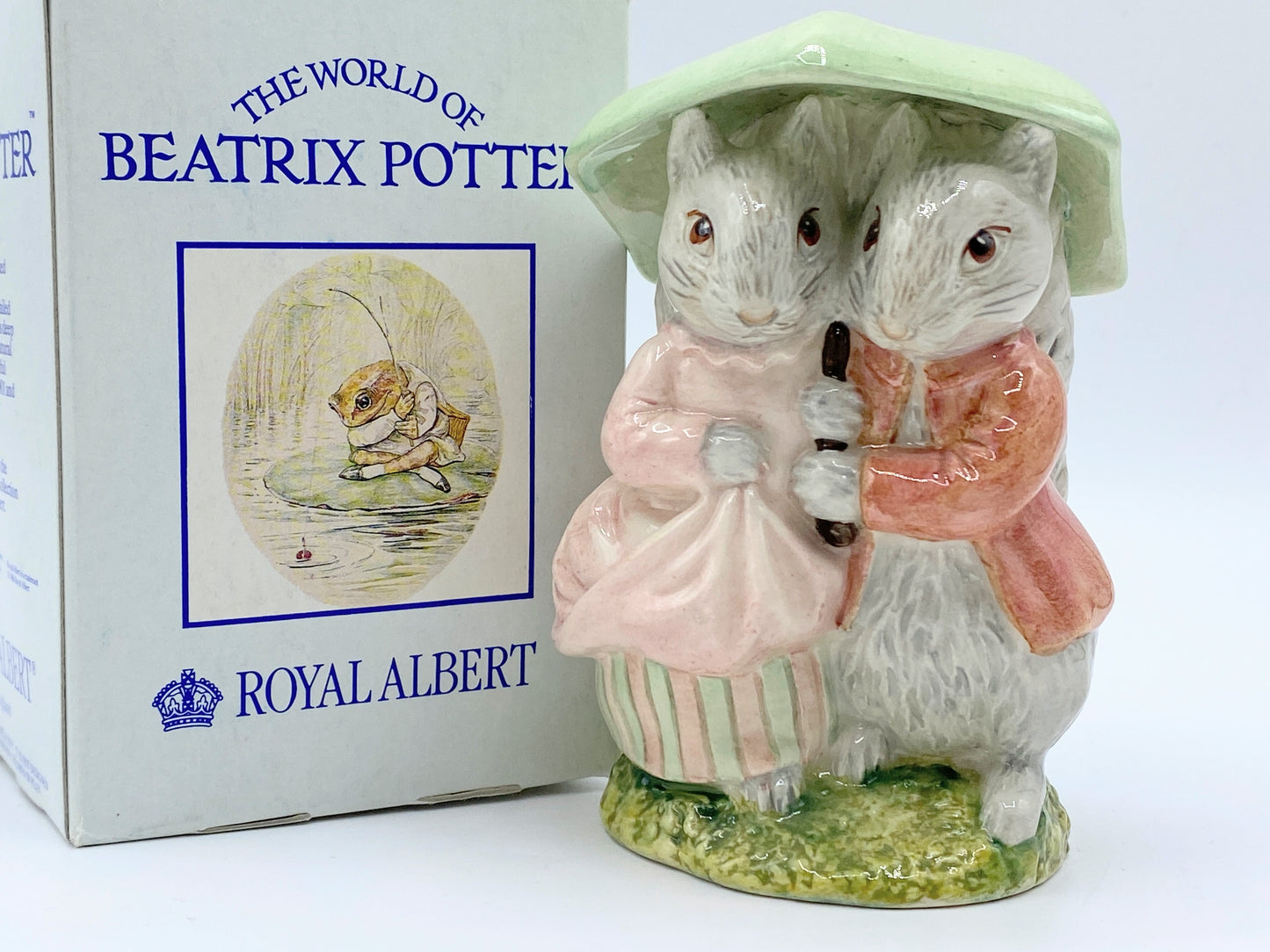 Beatrix Potter Royal Albert "Goody & Timmy Tiptoes" w/ Umbrella w/box MC1675